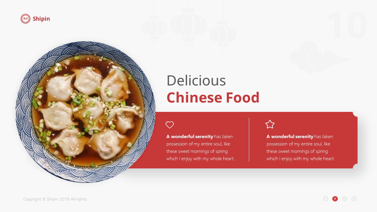 Shipin Chinese Food Presentation PowerPoint Template, Presentation